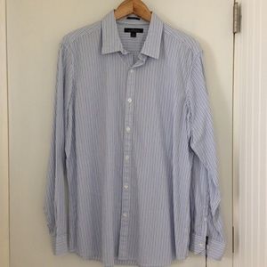 Marc Anthony Blue Stripe Button Down Shirt Size XL